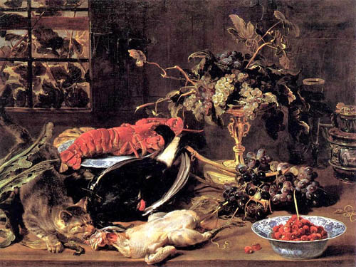 1h 2StillLife Frans Snyders (Dutch artist, 1579-1657) Still Life with Lobster, Poultry, & Fruit