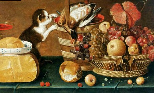 Unknown Dutch artist, The Cat's Meal. 1625-50