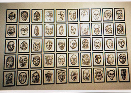 Alexandra Holownia Masks  Exhibition, Monserat Gallery NYC 1994
