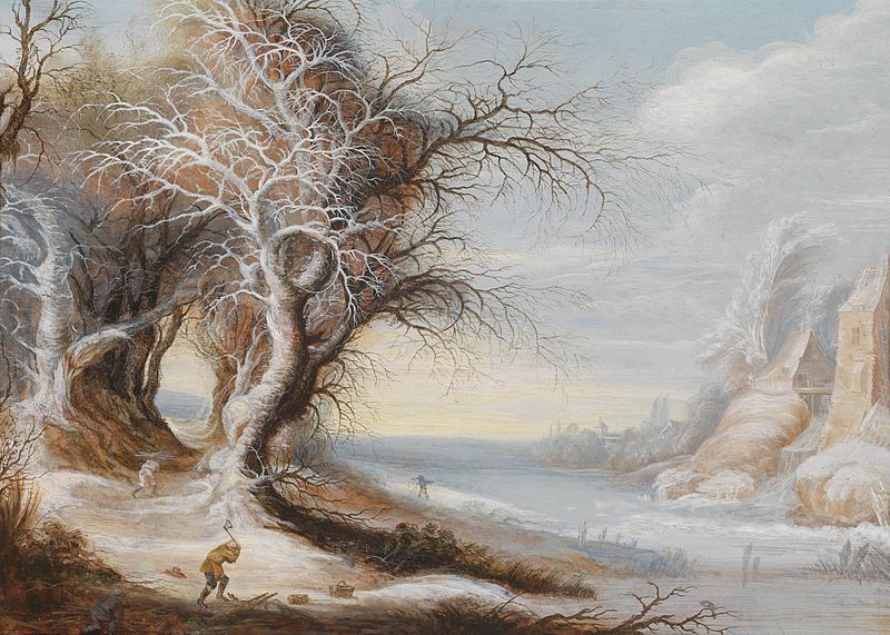 Gijsbrecht_Leytens_-_A_winter_landscape_with_woodcutter