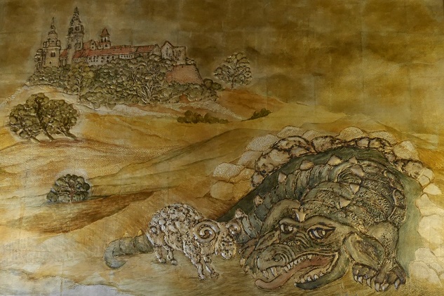 Der Krakauer Drachen und das Schwefel-Schaf (Bild im Restaurant „Wierzynek“), fot. © Arkadiusz Łuba